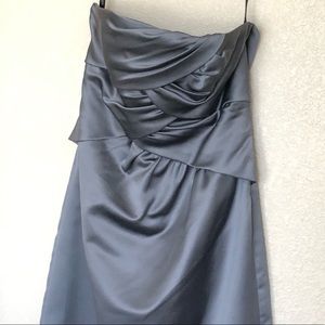 Grey/Chrome strapless formal dress